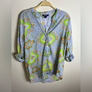 Old Navy Colorful Hippie Print Button Down Shirt Size‎ M 100% Cotton Retro